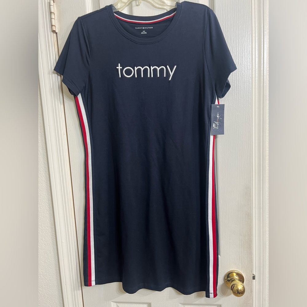 NWT Tommy Hilfiger Navy Dress with Red and White Stripes size M